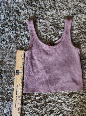 Women's Ribbed Scoop Neck Tank Top - Mauve
